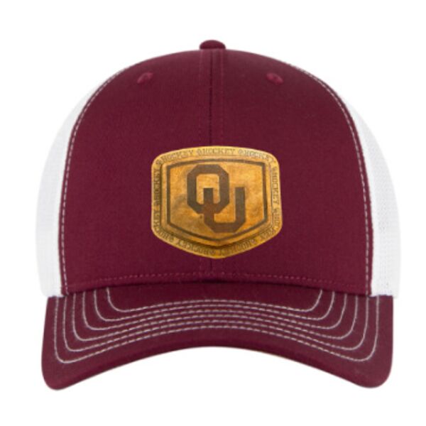 OU Hockey Leather Patch - OTTO Cap 6 Panel Mid Profile Mesh Back Trucker Hat Thumbnail