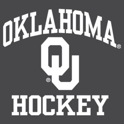 Oklahoma OU Hockey Stacked Logo in White - Perfect Tri ® Long Sleeve Tee Design