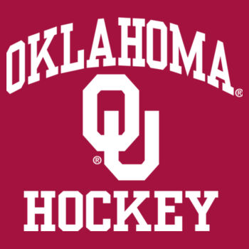 Oklahoma OU Hockey Stacked Logo in White - Comfort Colors Heavyweight T-Shirt Design