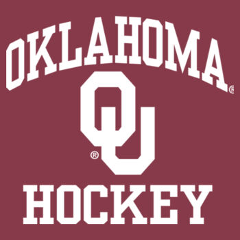 Oklahoma OU Hockey Stacked in White - Comfort Colors Heavyweight Long Sleeve T-Shirt Design