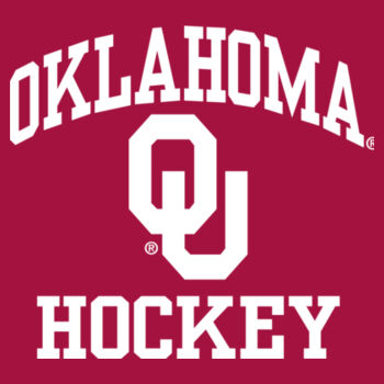 Oklahoma OU Hockey Stacked Logo in White - Comfort Colors Heavyweight Long Sleeve T-Shirt Design
