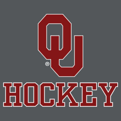 OU Hockey with White Outline - Youth Core Blend Tee Design