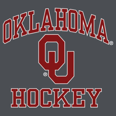 Oklahoma OU Hockey with White Outline - Youth Long Sleeve Core Cotton Tee Design