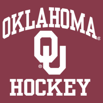 Oklahoma OU Hockey Stacked Logo in White - Comfort Colors Heavyweight Long Sleeve T-Shirt Design