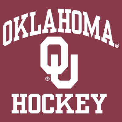 Oklahoma OU Hockey Stacked Logo in White - Comfort Colors Heavyweight Long Sleeve T-Shirt Design