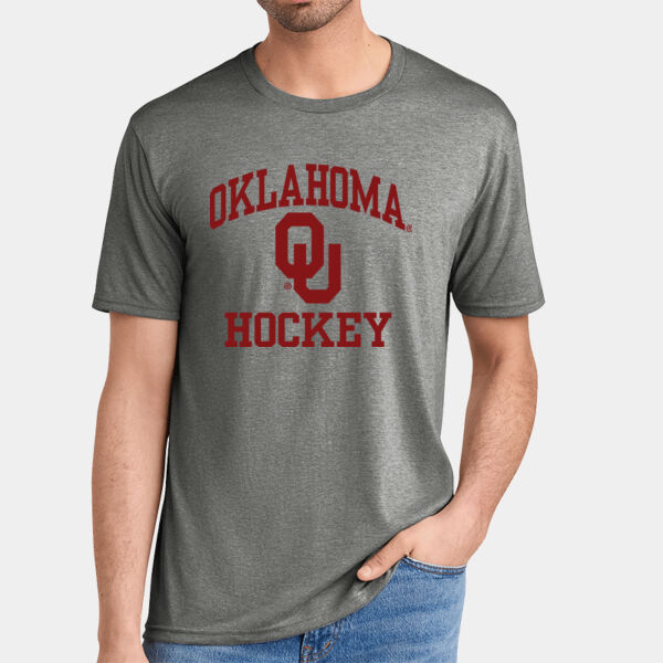 Oklahoma OU Hockey Stacked Logo in Crimson - Perfect Tri ® Tee Thumbnail
