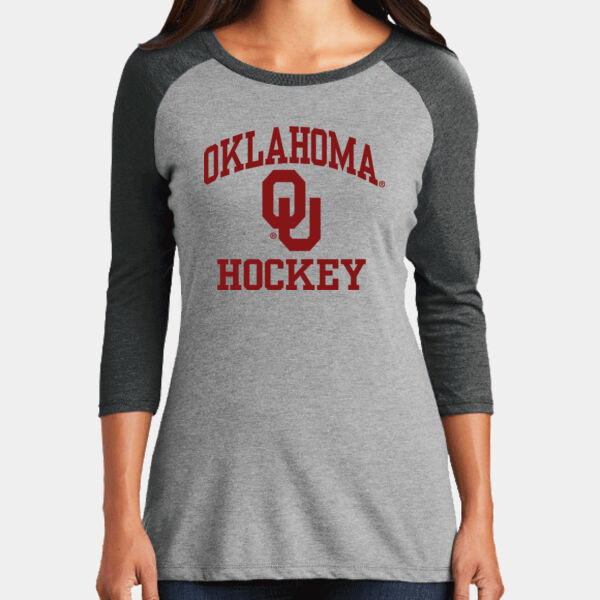 Oklahoma OU Hockey - Women's Perfect Tri ® 3/4 Sleeve Raglan Thumbnail