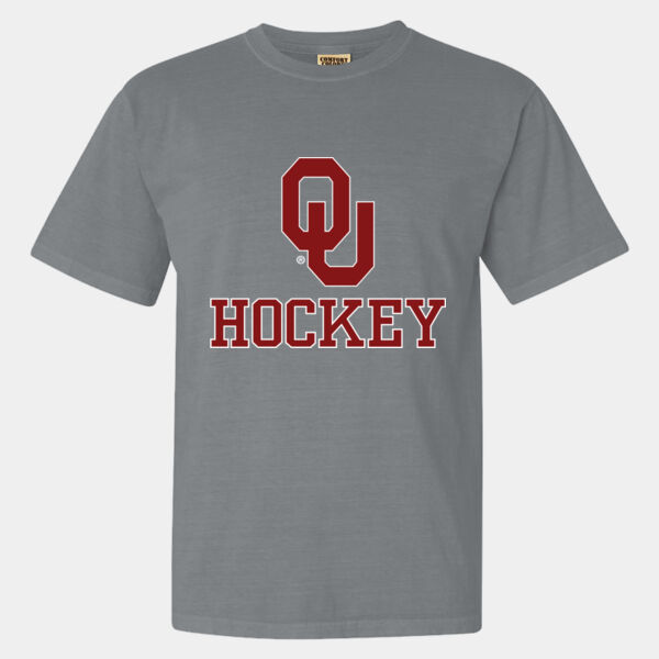 OU Hockey with White Outline - Comfort Colors Heavyweight T-Shirt Thumbnail