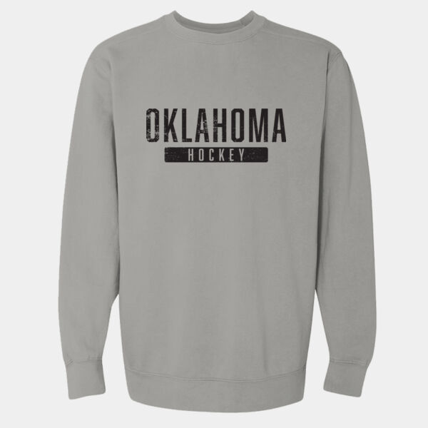 Oklahoma Hockey Distressed Print - Comfort Colors Sweatshirt Thumbnail