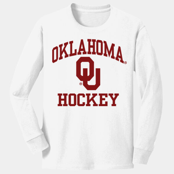 Oklahoma OU Hockey - Youth Long Sleeve Core Cotton Tee Thumbnail