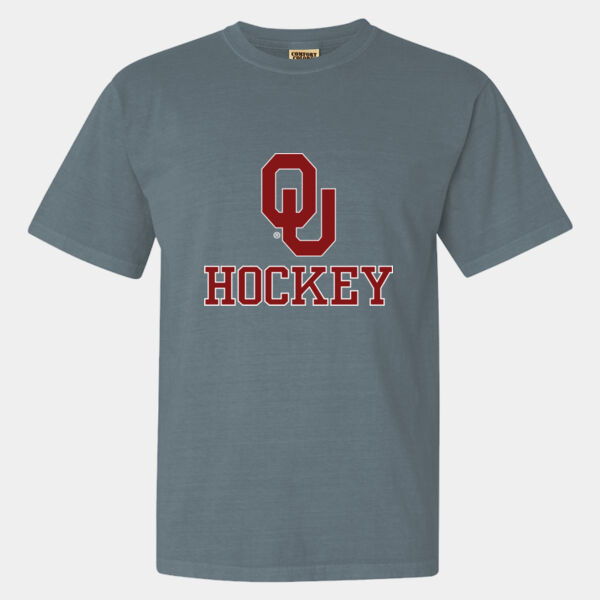 OU Hockey with White Outline - Comfort Colors Heavyweight T-Shirt Thumbnail