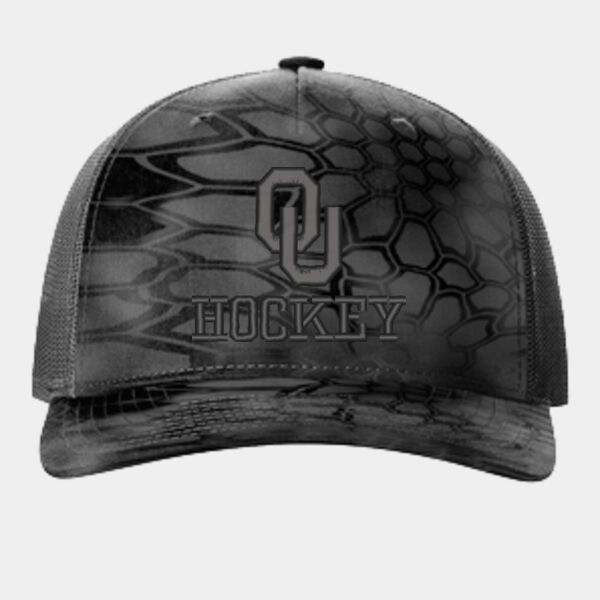 Black OU Hockey Embroidered - Printed Five Panel Trucker Thumbnail