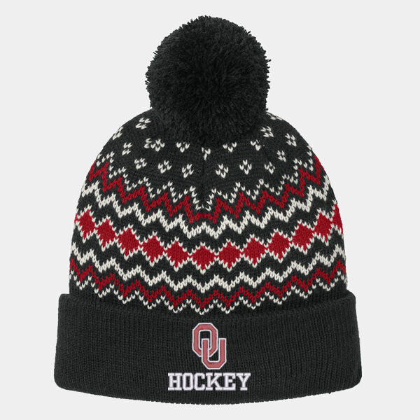 OU Hockey Embroidered - Alpine Pom Beanie Thumbnail